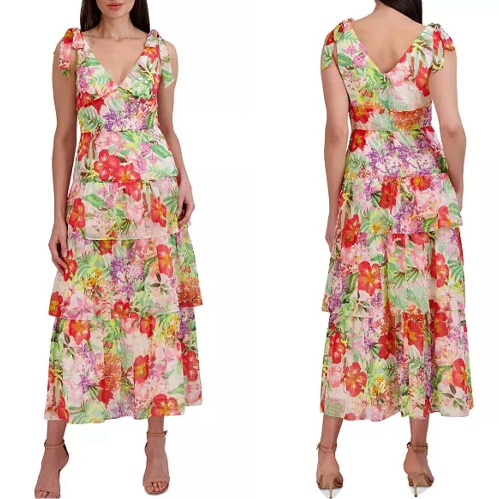 Julia Jordan Floral Multicolor Maxi Dress Size 16